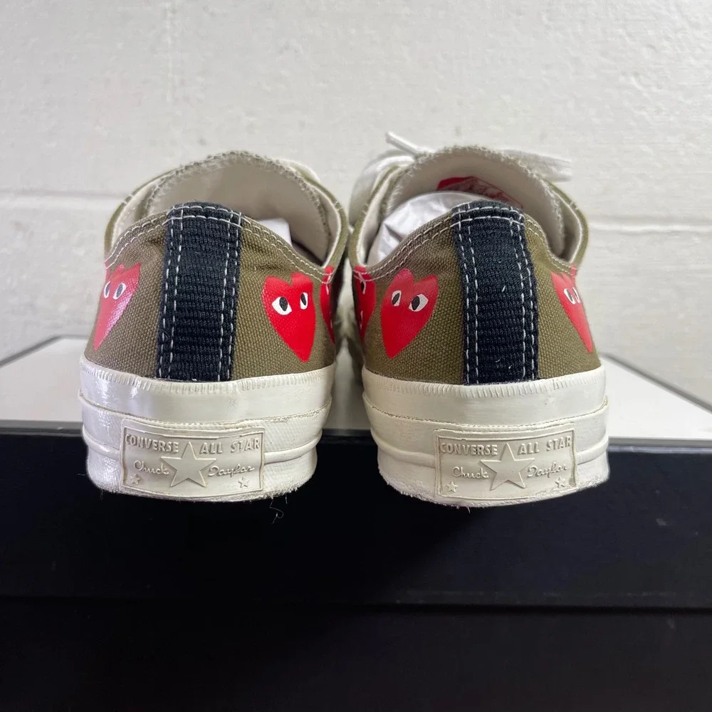 Converse Comme Des Garçons Play x Chuck 70 Green Low Multi Heart Sneaker Men's 9 - Picture 6 of 11
